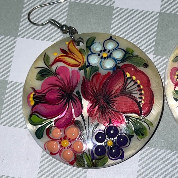 Floral Multicolor Earrings - Picture 2 of 7